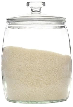 Vnook Contenitori ermetici conservazione, dispenser cereali, barattolo riso con coperchio, barattoli ermetici in vetro, for la casa, cereali, riso, cucina, contenitore alimenti(10L)