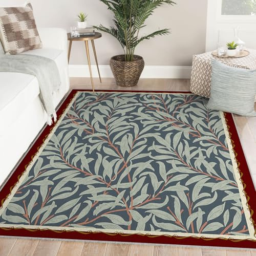 Via Vela tappeto 90x180cm per soggiorno camera da letto design unico lavabile in lavatrice moderni morbidi e grandi motivo a salice con pavimento di supporto antiscivolo sala pranzo classico