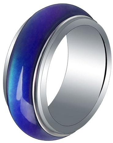 CLISPEED Modischer Stimmungsring 8mm mit Farbwechsel Temperaturempfindlicher Farbwechselring für Damen Herren und Glatte Oberfläche Robust und Formstabil