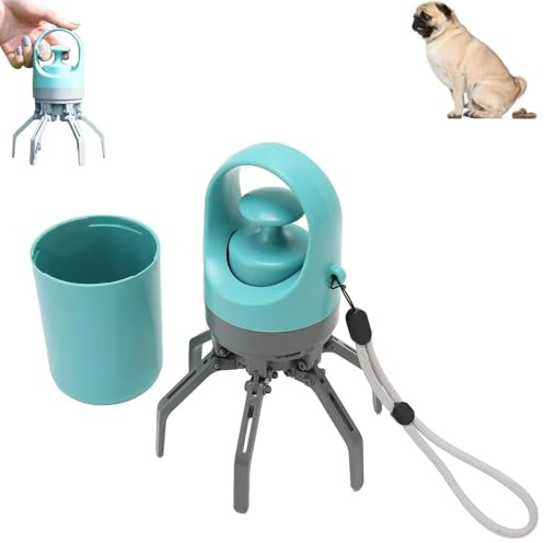 Natwo Portable No Touch Poop Scooper, Six Claws Dog Poop Bag Holder Waste Bag Carrier ABS Dog Waste Picker Dog Pooper Scooper Portable Handheld Dog Pooper Scooper for Small Medium Large Dogs