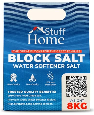 Home Stuff Dishwasher Salt Blocks – Premium Dishwasher Salt Block for Soft Water, Limescale Protection & Improved Cleaning – High Purity Salt Compatible with All Dishwashers – 1 Pack