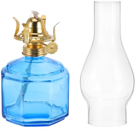HOMOCONO Petroleumlampe Rustikal Glas für Innen Außen Vintage Deko Licht Camping Notfall Beleuchtung