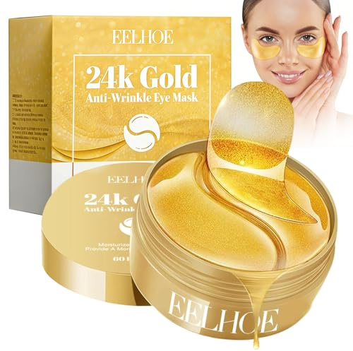 60 PCS Parches Ojos Bolsas y Ojeras, Colágeno Dorado Mascarilla Hidratante Para los Ojos, Parches Antiarrugas Mejorar Las LíNeas Finas, Hidratante Anti Edad, Bolsas de los Ojo y la Hinchazón