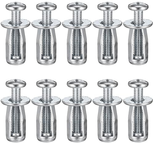 Luxshiny Set da 10 Dadi di Espansione Jack Nuts in Metallo per Fissaggio Porte Cave, Ancoraggi a Cavità per Lamiere di Ferro e Plastica, Installazione Stabile per Uso su Giardino