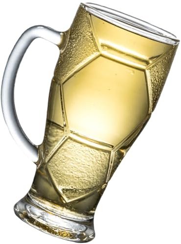 Healeved Vaso de Cerveza Grande de Vidrio 600 Ml con Asa Jarra de Cerveza Reutilizable para Fiesta y Eventos Deportivos con Boca Ancha para Espuma Adecuado para Reuniones de Fútbol