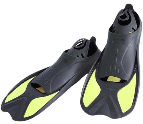 Korta simfenor – fullfots snorkelfenor för vuxna, bärbara, resevänliga fenor, hållbar hydrodynamisk bladdesign | bekväm vattensportutrustning för dykning och simning