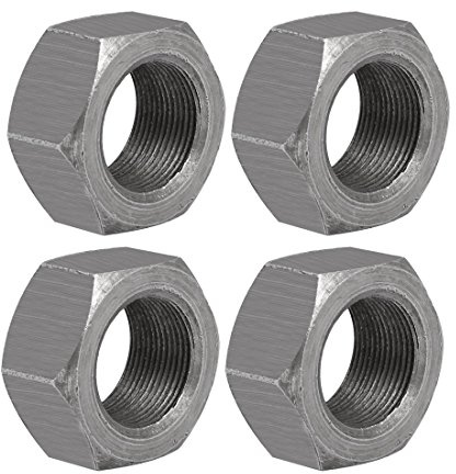 Sourcingmap® 4 M27 x 1,5 mm Pitch Metrisches Feingewinde Carbon Stahl links Hand Sechskantmuttern