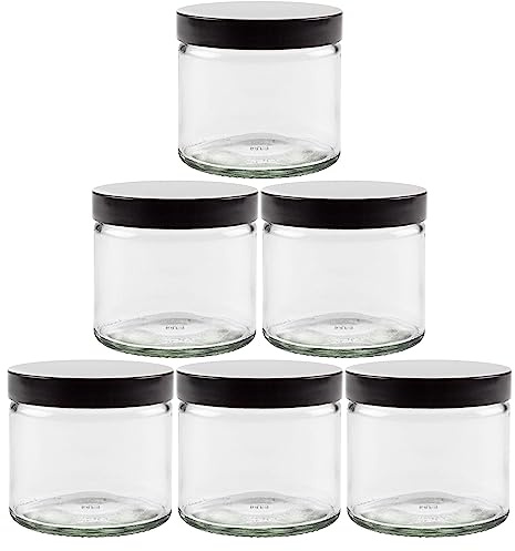 Glasburkset 6 x 250 ml tom krämburk med skruvlock inkl. etiketter