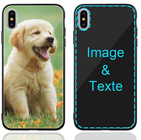 MXCUSTOM Coque Personnalisée pour Apple iPhone X 10 iPhone XS | Personnalisable Anti-Rayures Verre Trempe Antichoc Souple TPU Etui Photo Image Texte Nom Cover Housse (P1)