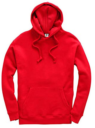 D&H CLOTHING UK premium vuxen unisex premium XS–6XL pullover tung blandad fleece jumper arbetskläder tröja huvtröjor topp enkel BNW unisex, Röd, M