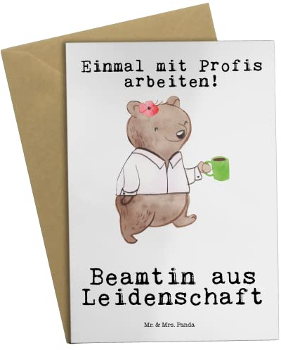 Mr. & Mrs. Panda babykarte Beamtin Leidenschaft - Geschenk, Beamte, Beamtentum, Beileidskarte, Amt, Öffentlicher Dienst, weihnachtskarten, einladungskarten, hochzeitskarten, dankeskarten, Grußkarten