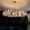 Moderna araña de cristal LED de lujo,Luz de techo de cristal en forma de huevo brillante de oro,9xE14 Colgante de sala de estar,8-Flame