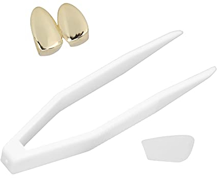 Halloween Cosplay Plated Gold Silver Teeth, Grills For Your Teeth, Rapper Metal Teeth Decoration, Hip Hop Mouth Grills, Grillz For Men Women (Gold)