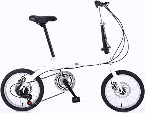 14/16 Zoll Klapprad Vorne Und Hinten, Kohlenstoffstahlrahmen Variable Geschwindigkeit Erwachsenenfahrrad Superleichtes Studenten-Klapprad D,16inch