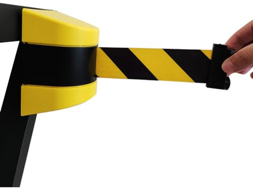 Magnetic Belt Barrier Retractable - 3/5/10m Wall Mount Queue Crowd Control Wall Barrier, Fixed Safety Cordon Barrier, Queuing Safety Tape Cordon, Airports, Banks, School(10m)