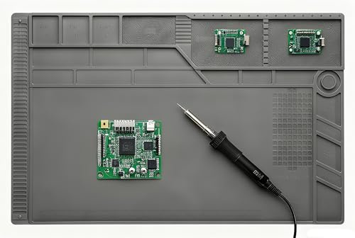 Kaisiking S180 Magnetische Reparatur-Arbeitsmatte, große Silikon-Lötmatte, hitzebeständig, 500 °C, Lötmatte zum Löten, Elektronik, Computer-Handy-Reparatur, BGA-Lötpistolen-Werkbankschutz