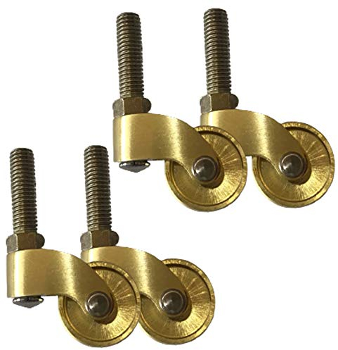 Lenkrollen, Bockrollen 4 Stück 1 Zoll antike Vintage-Universal-Möbelrollen, M8-Schraubenschaft aus poliertem Messing, Lenkrollen aus Metall, Tragfähigkeit 150 kg (Color : 3pcs)