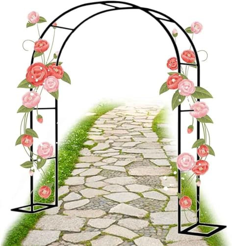 MISKYN Arche De Jardin en Acier Arceau À Roses Metal,Arche Jardin pour Rosiers Plantes Grimpantes,Arche De Mariage,Tonnelle De Jardin,Largeur 1,2M 1,4M 1,8M,2,2M 2,4M 3M 3,5M,Vert,W1.2M*H2.2M