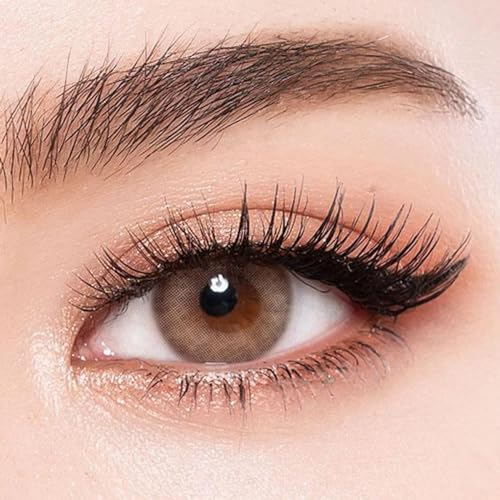 Sehr stark natürlich deckende braun Kontaktlinsen+ Behälter, 1 Paar (2 Stück), DIA 14.20, mit Stärke, 0.00 Dioptrien Kontaktlinsen (-1.75 Dioptrien,Avela braun)