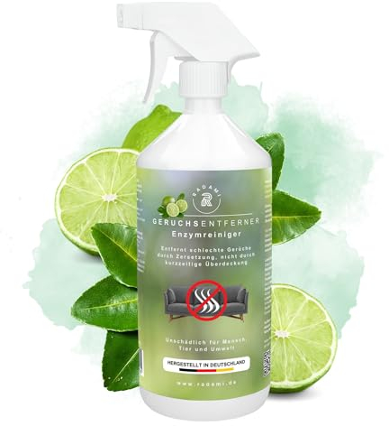 Geruchsentferner Luftverbesserer Geruchsvernichter Raumduft 1000 ml Enzymreiniger gegen schlechte Gerüche, Limette