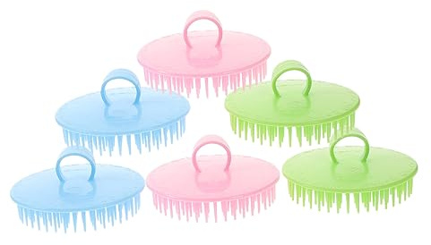 Shampoo Massagebürste für Kopfhaut, 6 Stück, Reinigungsbürste | Kopfhautpeeling und Massage, Leicht zu Halten, aus PP, für Damen und Herren, zur Haarwäsche