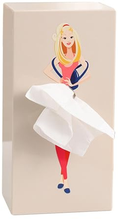 Taschentuchbox Mit Fliegendem Rock, Retro Mädchen Taschentücher Box Moderner Und Dekorativer Taschentuchspender Tücherbox Für Esszimmer Badezimmer Schlafzimmer Auto Büro, 9x13x25.5cm