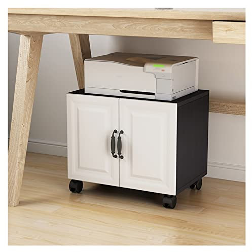Unterschreibtisch-Druckerständer, rollbarer Büro-Aktenschrank, mobiler Wagen mit Rädern, für Heimbüro, Holz-Arbeitstisch mit Faxgerät-Regal (L x B x H) 60 x 40 x 40 cm