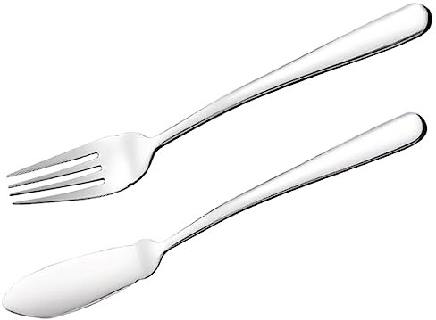 Garneck Fischmesser Und Fischgabel Edelstahl 2 Stück Silber Besteckset Für Zuhause Und Gastronomie Modernes Design Langlebig