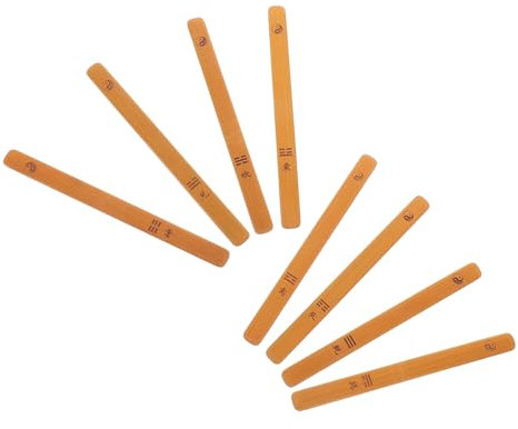 VICASKY 8pcs Engraved Bamboo Divination Sticks Fortune Telling Sticks Vintage Chinese Coins Style for Beginners Party Housewarming Birthday Wedding Favors