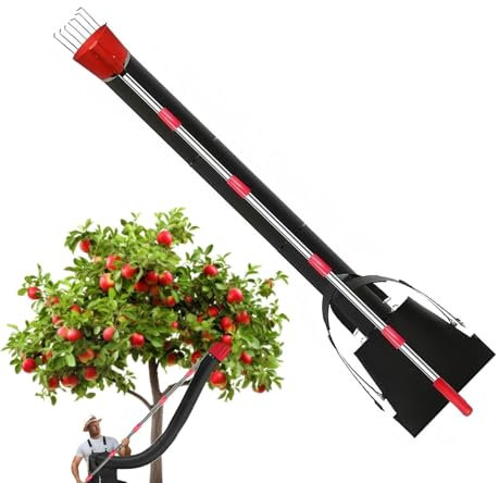Jiimhte Recogedor de árboles frutales, recogedor de frutas | Herramienta de poste recolector naranja de longitud ajustable de 13 pies,Recogedor De Naranjas Ajustable Con Embudo Recolector Y