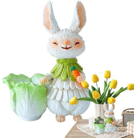 lisutupode Osterhasen Figuren, Ostergartenfiguren | Blumetopfharz Hasengartendekor | Dekorative Vase Osterdekorationen, Sammlerfigur Rasenornamente, Innenleichte im Freien im Freien Dekoration