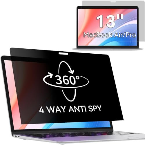 Filtro privacy a 360° per MacBook Pro 13 pollici (2016-2022, M1,M2) e MacBook Air 13 (2018-2021, M1), Filtro anti spia protezione schermo, Laptop Privacy Screen per Mac