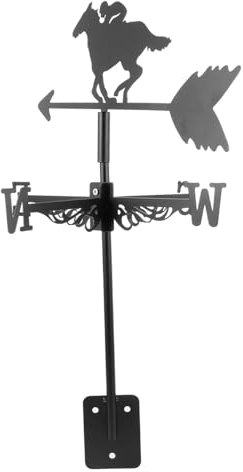 TOYANDONA Météo de Course à Cheval Vent en Forme de girouette de pelouse Décoration de Jardin camionnette girouette de Patio Insert Sol Alliage de Zinc Black