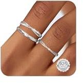 Maynor 3 Stück Ringe Silber 925 Damen Ring Frauen Cubic Zirkonia Verlobungsring Damen Verstellbare Statement Ring Damen Stapelbare Daumenring Fingerring Set Schmuck