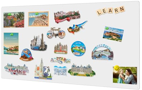 Magnettafel Weiß, Pinnwand Magnetisch 50x100cm, Magnetwand Große für Küche, Büro, Kinderzimmer, Memoboards Zur Unterbringung von Touristenmagnete Notizen und Fotos, Magnetic Board