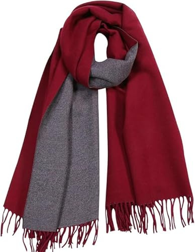 PFLife Damen Kaschmir Schal mit Quasten weicher warmer Winter Einwickelschal Größe 200 x 70 cm