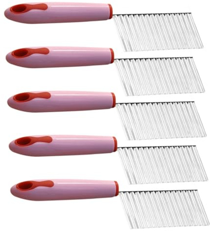 ABOOFAN 5 Piezas Cuchillo Ondulado para Cortar Patatas y Verduras Acero Inoxidable Multifuncional Cortador Crinkle para Cocina Fácil Limpieza