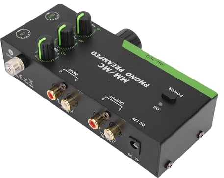 SPYMINNPOO Mm MC Phono Preamp, 5 Pin XLR & 3,5 Mm Ausgang Professionelles Mini -Stereovorverstärker für Turntables, Aluminiumlegierung Build (EU-Stecker)