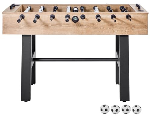 VEVOR Foosball Table, 55-inch Standard Size Table, Indoor Full-Size Foosball Tables with 4 Balls and 26 Players, Includes Durable Soccer Set, Score Keeper & Cup Holders, for Home, Family, Game Room