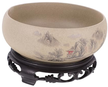 BESPORTBLE Jardinière Céramique Non Poreuse Pot De Fleurs Hydroponique avec Base Bol à Nénuphars pour Jardinage Intérieur Décoratif pour Maison Et Bureau