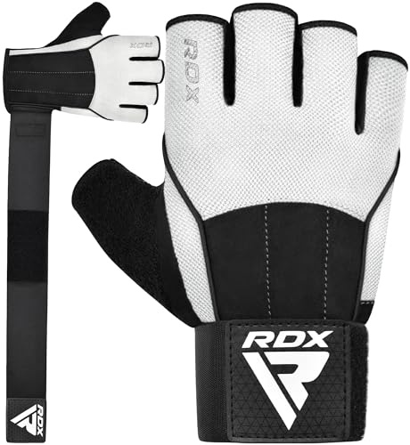 RDX Weight Lifting Gloves, 15-Inch Long Support Strap Anti Slip Palm Protection with 3 Wrist Alignment Plates, Adult & Kids Powerlifting Deadlifting Bodybuilding Exercise Gym Fitness Workout Training