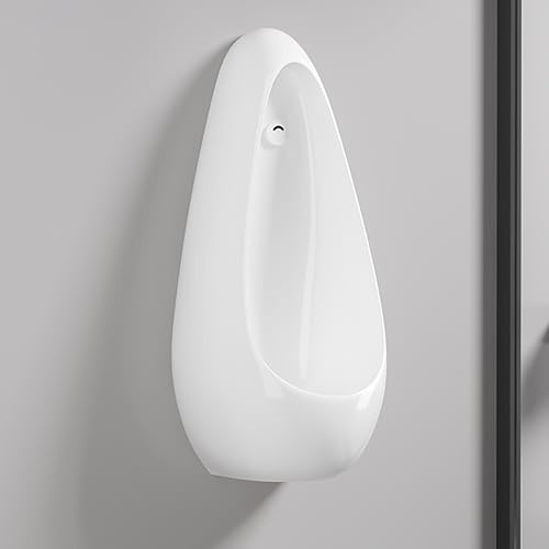 Urinario de pared con sensor automático para hombre, orinal de esquina de porcelana comercial, diseño antisalpicaduras ideal para baños y baños públicos