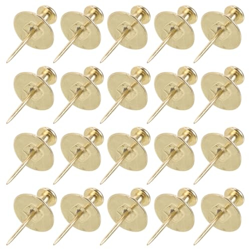 Collbah - Lote de 20 chinches de aleación de zinc dorados, ganchos decorativos resistentes para colgar cuadros clave y documentos, clavos de pared multifuncionales para fijación interior