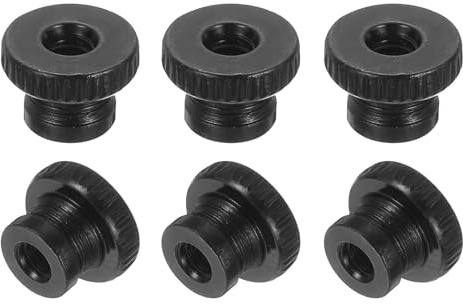 QUARKZMAN 6 Piezas Tuercas De Mano Estriadas, M4x8mm Tuerca De Acero Al Carbono Perillas Redondas De Hierro Fijadores Cabeza Alta Para Agujero Pasante Para Piezas De Impresora 3D, Negro