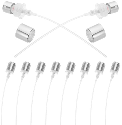 VILLCASE Perfume Spray Pump Replacement and Replacing Bottle Components for Perfume Creations 10pcs Aluminum Spray Bottle Sprayer Top Easy-to-use Pump Elegant Silver
