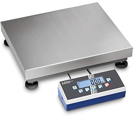 Allround-Plattformwaage m. Feinanzeige [Kern EOC 100K-3L] Zweibereichs-Paketwaage m. Flip/Flop-Auswertegerät f. opt. Bedienbarkeit, Wägebereich: 60kg/150kg, Ablesbarkeit: 2g/5g, Wägeplatte: Edelstahl