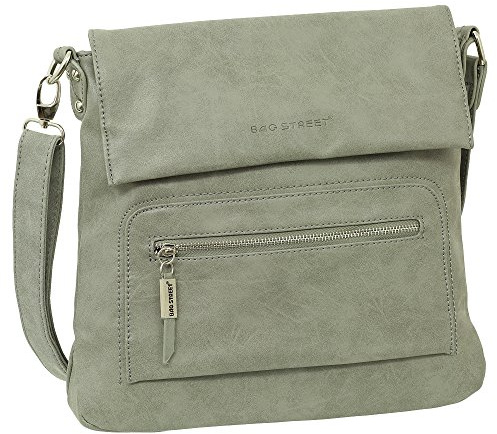 Ledershop24 Geschenkset - Handtasche Schultertasche Umhängetasche Wildleder-Imitat Used Look Farbe Grau