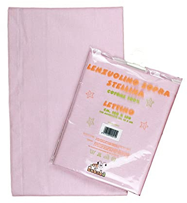 Bubabù LENZ21-ROS - Juego de sábanas de Estrella, para Cuna, Rosa