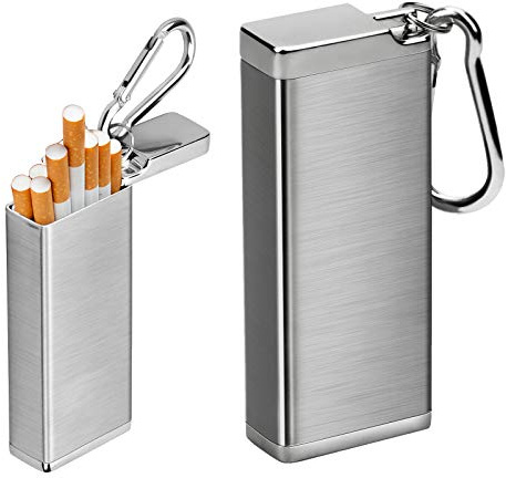 KARAA Taschenaschenbecher Reiseaschenbecher für unterwegs Geruchsdicht mit Deckel, Taschenascher für Zigaretten, Aschenbecher Aluminiumlegierung für Draußen Weihnachten Geschenk