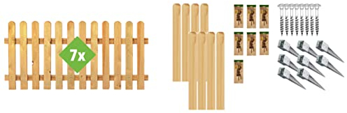 TETZNER & JENTZSCH Zäune Housten 5 I Sichtschutz Zaun 180 x 80cm Graugrün I Gartenzaun aus Holz für den Sichtschutz I Zaun mit Holzlatten I Staketenzaun Komplettset mit Riegel I Sichtschutz Garten
